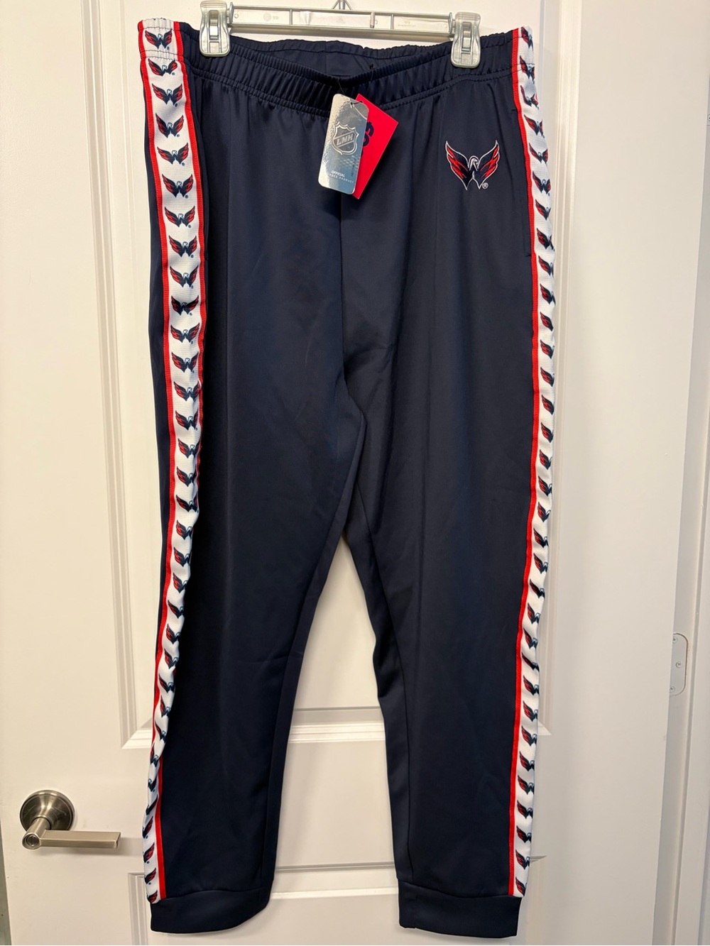 Washington Capitals Stripe Logo Jogger Track Pants NWT Men’s FOCO NHL 2XL NEW